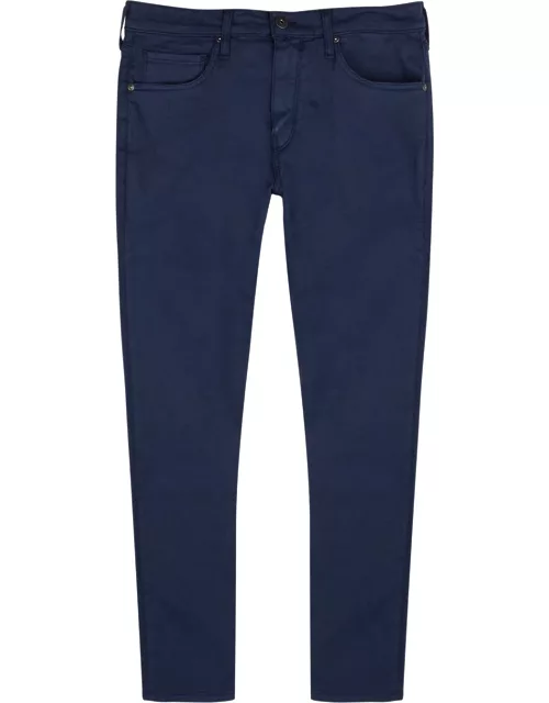 Paige Federal Brushed Stretch-cotton Chinos - Blue