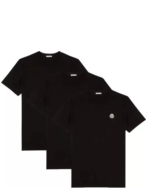 Moncler Logo Cotton T-shirt - set of Three - Black