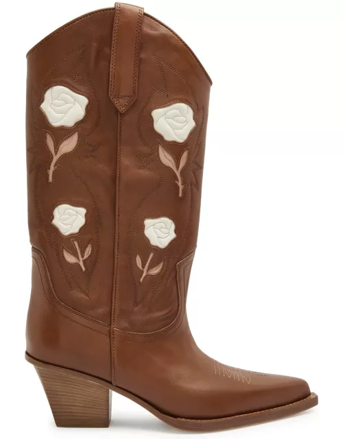 Paris Texas Rosalia 60 Leather Cowboy Boots - Tan - 41 (IT41 / UK8)