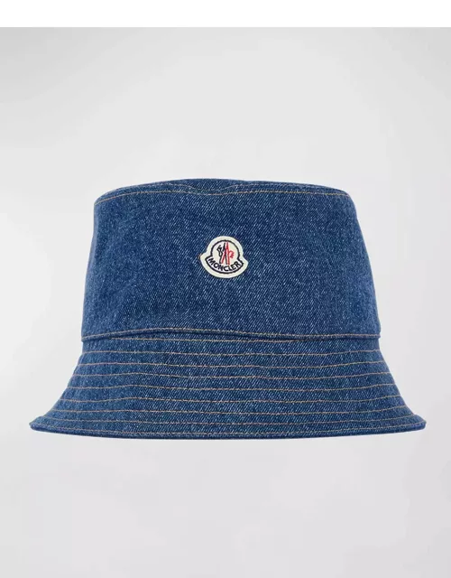 Denim Logo Patch Bucket Hat