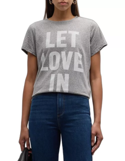 Let Love In Short-Sleeve Slogan T-Shirt