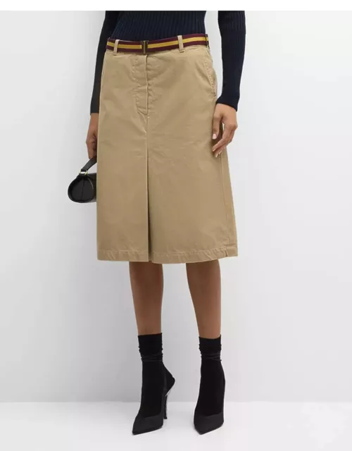 Sulia Belted A-Line Cotton Skirt