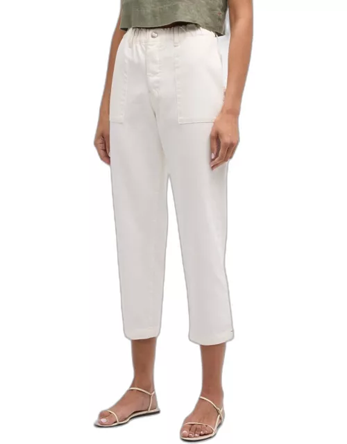 Mercer Cropped Tapered Cotton Pant
