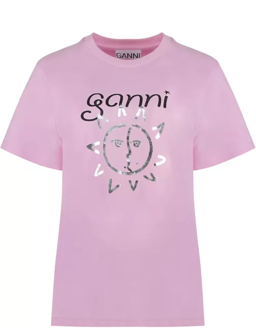Ganni Cotton Crew-neck T-shirt