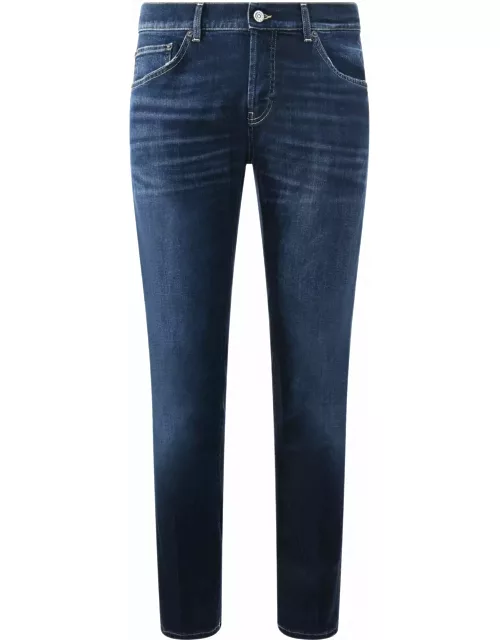 Dondup Mius Slim Fit Jeans In Dark Blue Stretch Deni