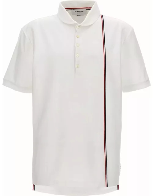 Thom Browne Logo Print Cotton Polo Shirt