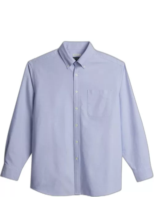 JoS. A. Bank Big & Tall Men's Jos. A Bank Traditional Fit Solid Oxford Casual Shirt , Light Blue, 4 X Tal