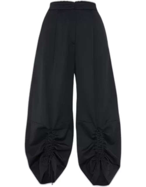 Wide-Leg Trousers with Ruching