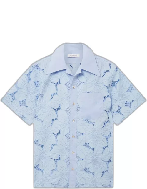 Men's Floral Lace Bowling Shirt