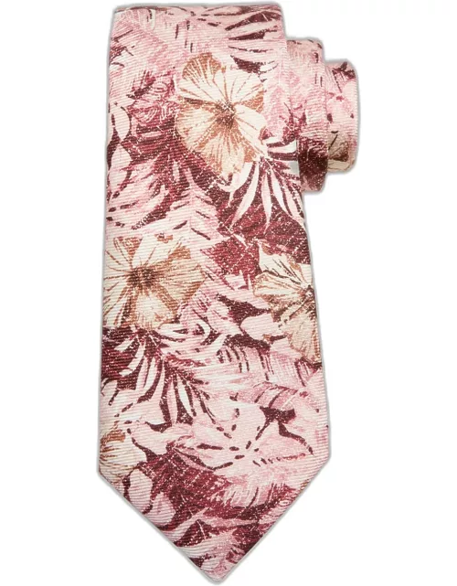 Men's Silk Tropical-Print Tie