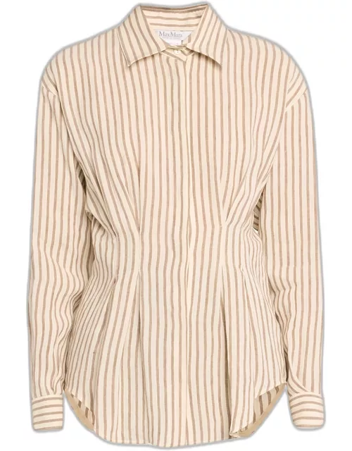 Eritrea Darted Striped Flax Shirt