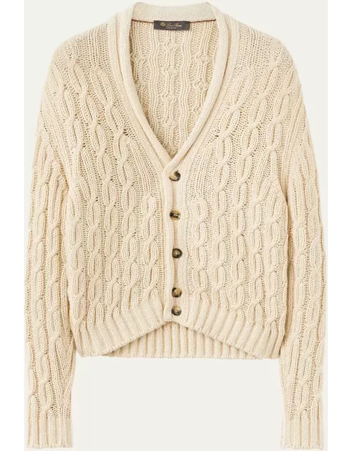 Men's Papiro Hida Cotton Cable Knit Cardigan Sweater