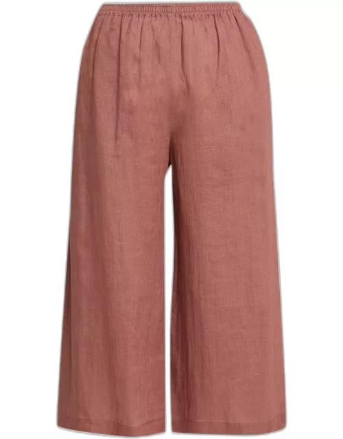 Flared Cropped Linen Trouser