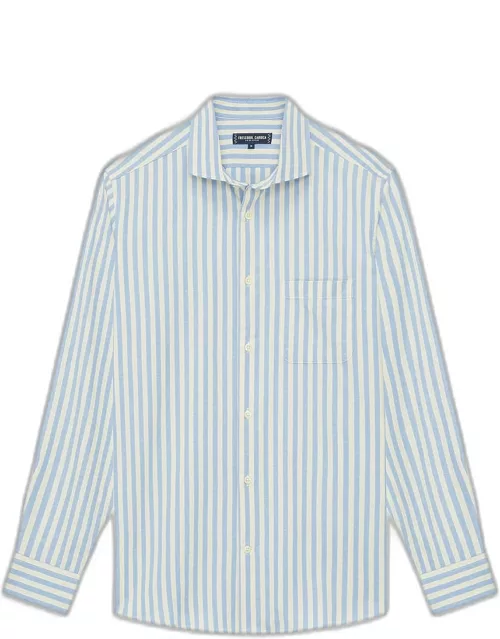 Men's Emilio Cotton Stripe Button-Front Shirt