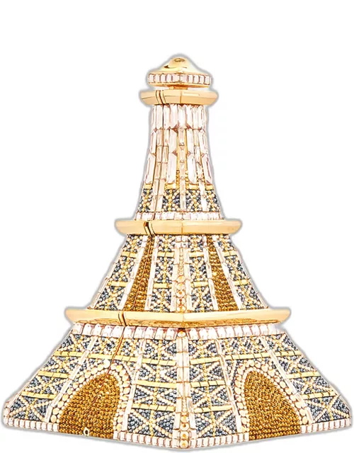 Eiffel Tower Crystal Clutch Bag