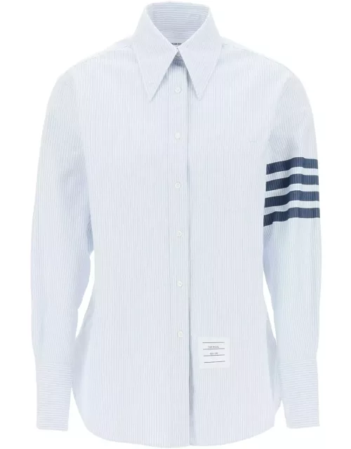 THOM BROWNE striped oxford shirt with pointed collar