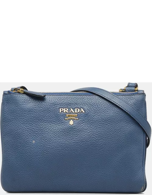 Prada Blue Leather Leather Crossbody Bag