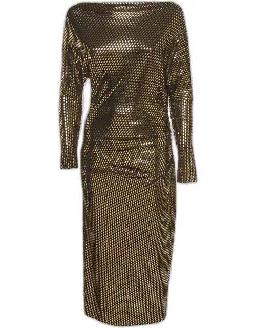 Vivienne Westwood Anglomania Black/Gold Jersey Midi Dress