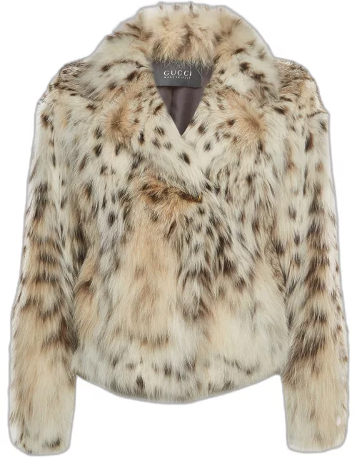 Gucci Beige/Brown Lynx Fur Short Coat