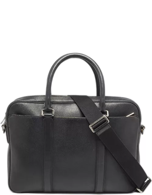 Coach Black Leather Metropolitan Briefcase/Laptop Bag