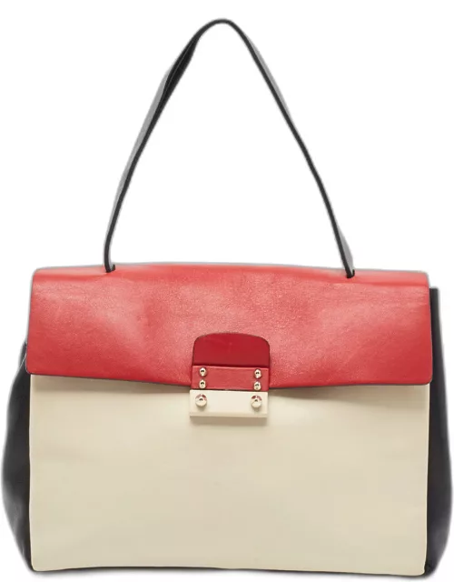 Valentino Tricolor Leather Medium Mime Top Handle Bag