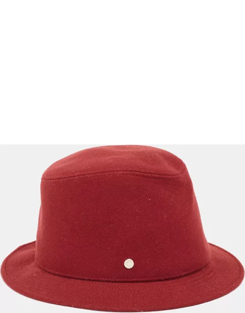 Hermes Red Cashmere Calvi Bucket Hat