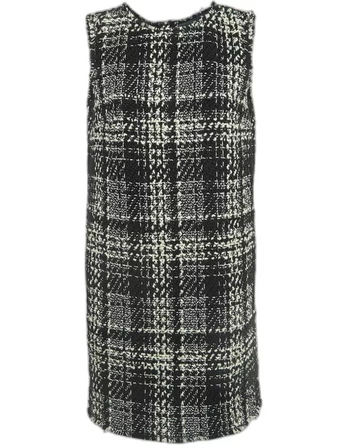 Dolce & Gabbana Plaid Tweed A-Line Mini Dress
