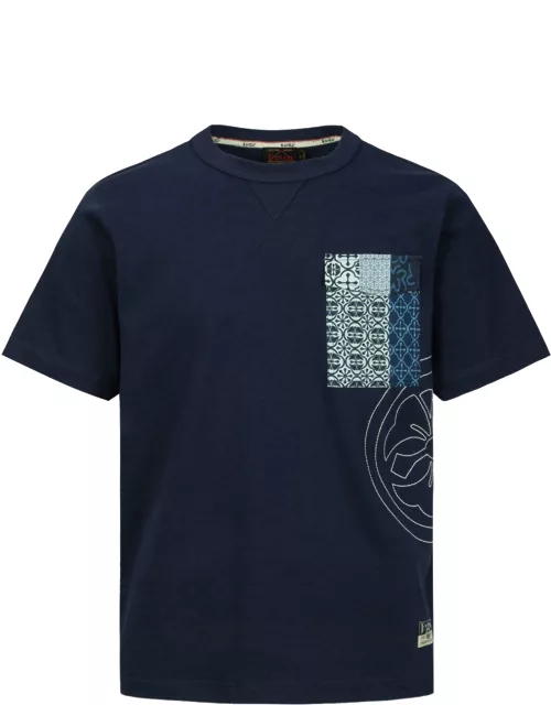 Kamon Stitching with Patterned Pocket Regular Fit T-shirt