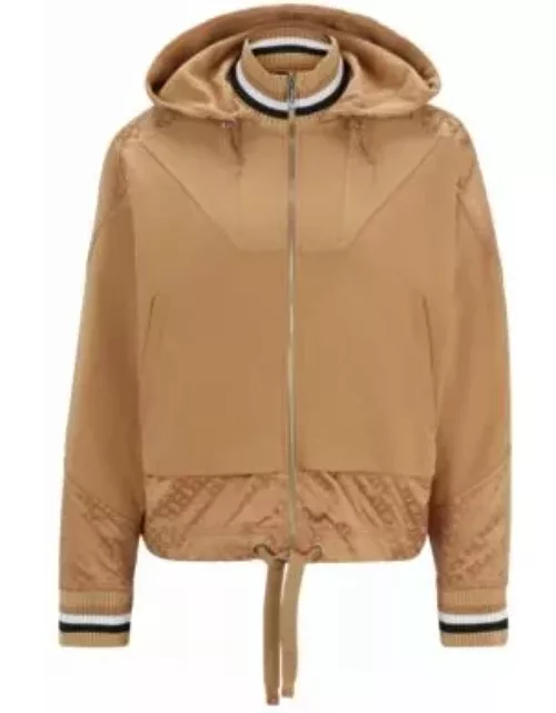 Hybrid jacket with monogram patches- Beige Women's Online Exclusive