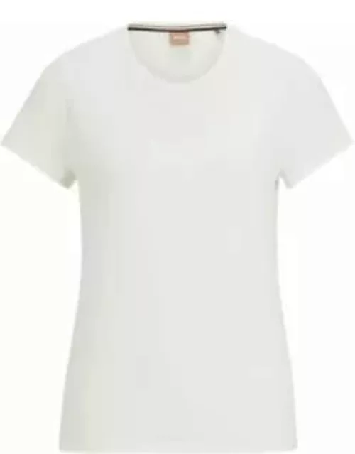 T-shirt with 3D-structured knitted monograms- White Women's T-Shirt