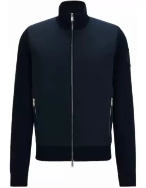 Porsche x BOSS mixed-material jacket with special branding- Dark Blue Men's Cardigan