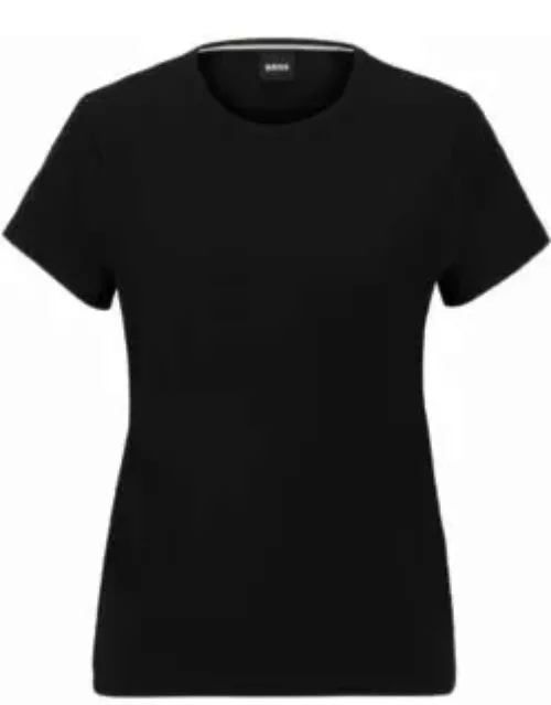 T-shirt with 3D-structured knitted monograms- Black Women's T-Shirt