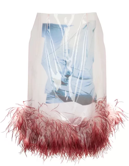 16 Arlington Vada Feather-trimmed Layered Midi Skirt - Multicoloured - 10 (UK10 / S)