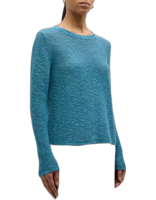 Slubby Crewneck Linen-Cotton Sweater
