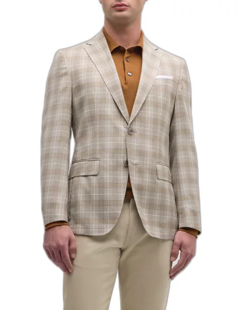 Men's Wool Check Two-Button Sport Coat