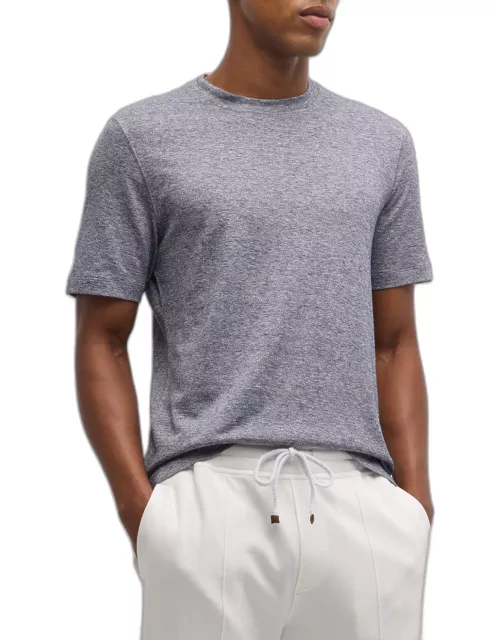 Men's Linen-Cotton Melange Crewneck T-Shirt