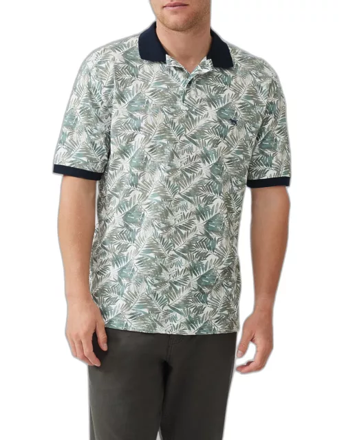 Men's Arundeale Cotton Leaf-Print Polo Shirt