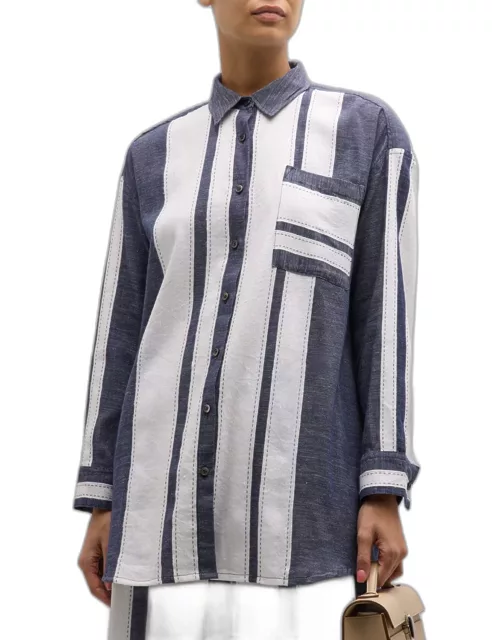 Mariam Striped Button-Front Shirt