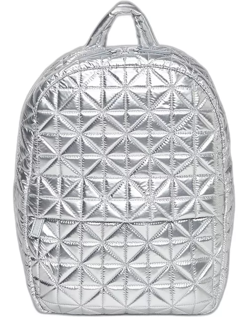 Metallic Quilted Nylon Backpack