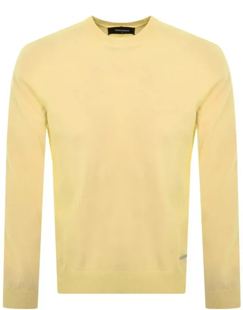 DSQUARED2 Crew Neck Knit Jumper Yellow
