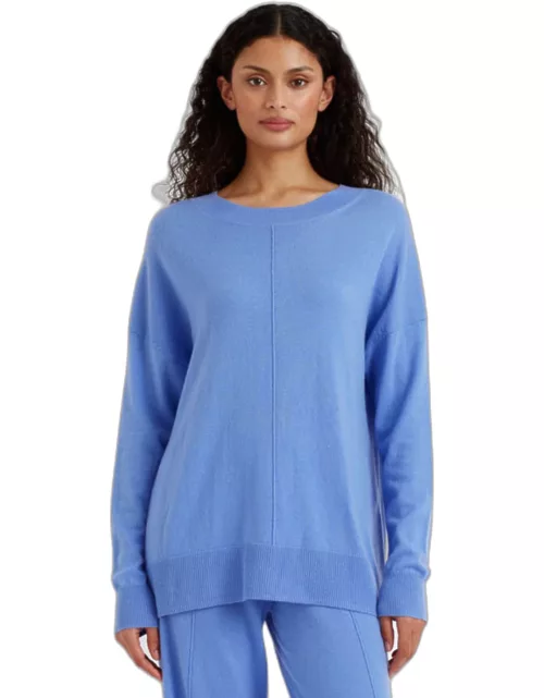 Powder-Blue Wool-Cashmere Slouchy Sweater