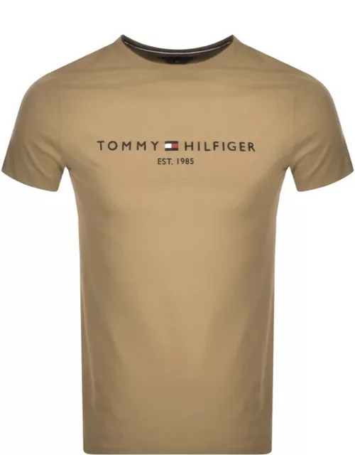 Tommy Hilfiger Logo T Shirt Khaki