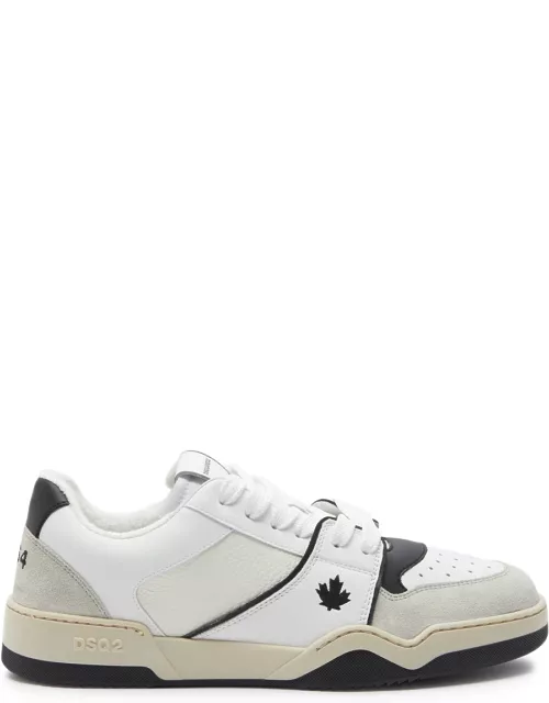 DSQUARED2 Spiker Panelled Leather Sneakers - White - 45 (IT45 / UK11)