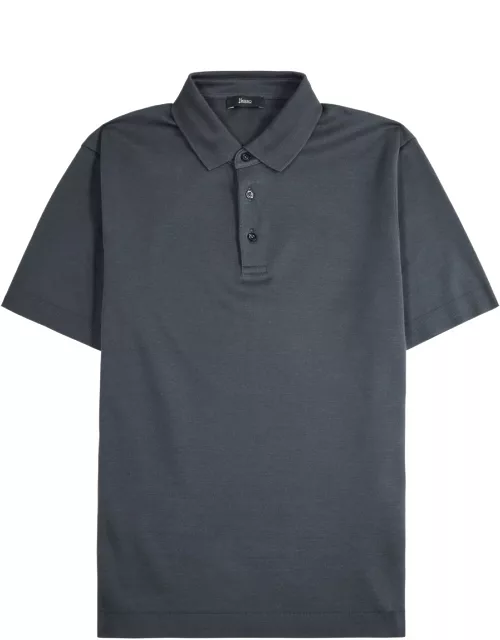 Herno Knitted Cotton Polo Shirt - Navy