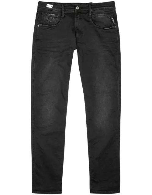 Replay Anbass Hyperflex Clouds Slim-leg Jeans - Dark Grey - W30/