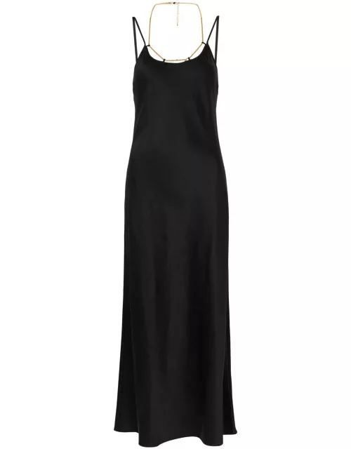 Alexander Wang Chain-embellished Silk-satin Slip Dress - Black - 6 (UK10 / S)