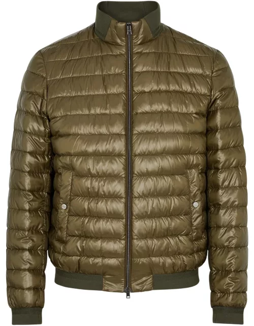 Herno Quilted Shell Bomber Jacket - Khaki