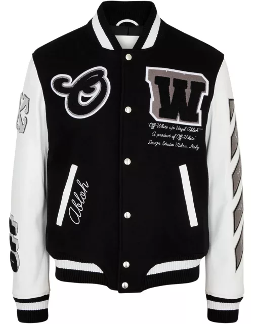 Off-white Logo Wool-blend Varsity Jacket - Black - 52 (IT52 / XL)