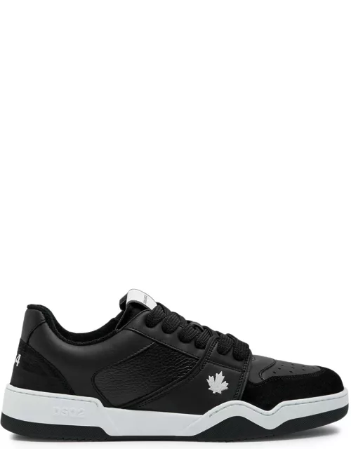 DSQUARED2 Spiker Panelled Leather Sneakers - Black - 40 (IT40 / UK6)
