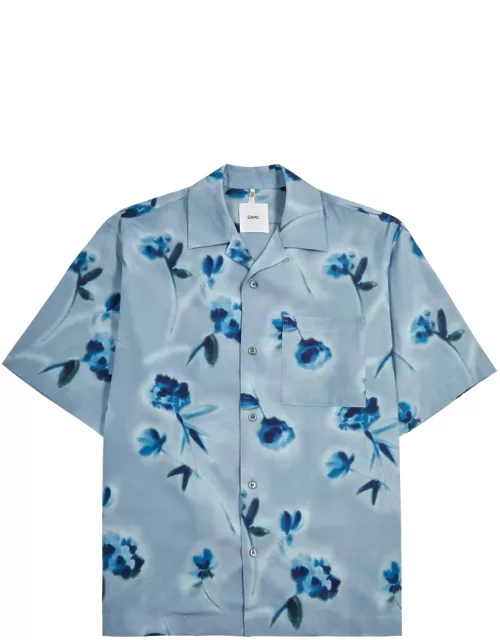 Oamc Flora Kurt Floral-print Shirt - Blue